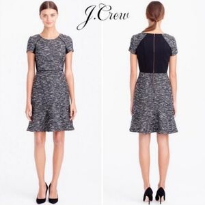J CREW MIXED TWEED Dress Gray Black Heathered Marled BLOGGER‎ Size 4 Small